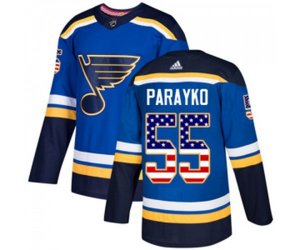 Adidas St. Louis Blues #55 Colton Parayko Authentic Blue USA Flag Fashion NHL Jersey