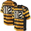 Pittsburgh Steelers #12 Terry Bradshaw Limited Yellow Black Alternate 80TH Anniversary Throwback NFL Jersey