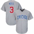 Chicago Cubs #3 David Ross Replica Grey Road Cool Base MLB Jersey