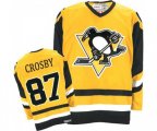 CCM Pittsburgh Penguins #87 Sidney Crosby Authentic Yellow Throwback NHL Jersey