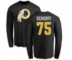 Washington Redskins #75 Brandon Scherff Black Name & Number Logo Long Sleeve T-Shirt