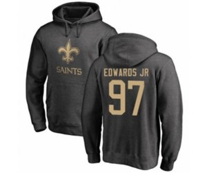 New Orleans Saints #97 Mario Edwards Jr Ash One Color Pullover Hoodie