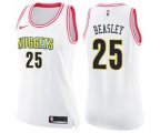 Women's Denver Nuggets #25 Malik Beasley Swingman White Pink Fashion Basketball Jersey