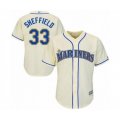 Seattle Mariners #33 Justus Sheffield Authentic Cream Alternate Cool Base Baseball Player Jersey