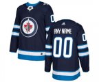 Winnipeg Jets Customized Authentic Navy Blue Home NHL Jersey