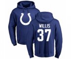 Indianapolis Colts #37 Khari Willis Royal Blue Name & Number Logo Pullover Hoodie