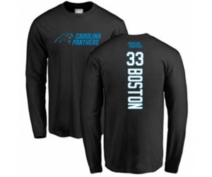 Carolina Panthers #33 Tre Boston Black Backer Long Sleeve T-Shirt