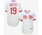 Cincinnati Reds #19 Joey Votto White Flexbase Authentic Collection Cooperstown Baseball Jersey