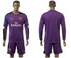 2017-18 Arsenal Purple Long Sleeve Goalkeeper Soccer Jersey