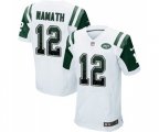 New York Jets #12 Joe Namath Elite White Road Drift Fashion Football Jersey