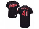 Cleveland Indians #41 Carlos Santana Navy Blue Flexbase Authentic Collection MLB Jersey