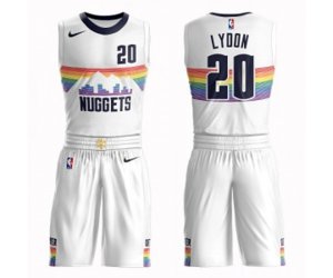 Denver Nuggets #20 Tyler Lydon Authentic White Basketball Suit Jersey - City Edition