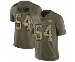 Kansas City Chiefs #54 Damien Wilson Limited Olive Camo 2017 Salute to Service Football Jersey