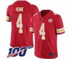 Kansas City Chiefs #4 Chad Henne Red Team Color Vapor Untouchable Limited Player 100th Season Football Jersey