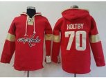 Washington Capitals #70 Braden Holtby Red Pullover Hoodie Stitched NHL Jersey