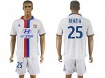 Lyon #25 Benzia Home Soccer Club Jersey