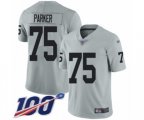 Oakland Raiders #75 Brandon Parker Limited Silver Inverted Legend 100th Season Football Jersey