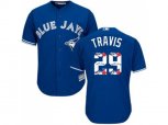 Toronto Blue Jays #29 Devon Travis Blue Team Logo Fashion Stitched MLB Jersey