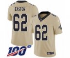 New Orleans Saints #62 Nick Easton Limited Gold Inverted Legend 100th Season Football Jersey