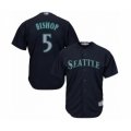 Seattle Mariners #5 Braden Bishop Authentic Navy Blue Alternate 2 Cool Base Baseball Player Jersey