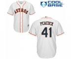 Houston Astros #41 Brad Peacock Replica White Home Cool Base Baseball Jersey