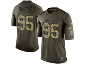 New England Patriots #95 Derek Rivers Limited Green Salute to Service NFL Jersey
