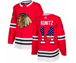 Chicago Blackhawks #14 Chris Kunitz Authentic Red USA Flag Fashion NHL Jersey