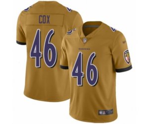 Baltimore Ravens #46 Morgan Cox Limited Gold Inverted Legend Football Jersey