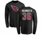 Arizona Cardinals #36 D.J. Swearinger SR Black Name & Number Logo Long Sleeve T-Shirt