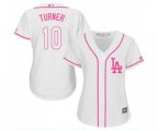 Women's Los Angeles Dodgers #10 Justin Turner Authentic White Fashion Cool Base Baseball Jersey