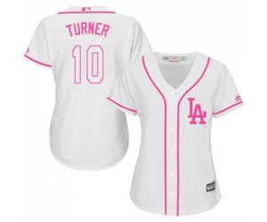 Women\'s Los Angeles Dodgers #10 Justin Turner Authentic White Fashion Cool Base Baseball Jersey