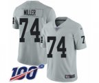 Oakland Raiders #74 Kolton Miller Limited Silver Inverted Legend 100th Season Football Jersey