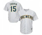 Milwaukee Brewers #15 Cecil Cooper Replica White Home Cool Base Baseball Jersey