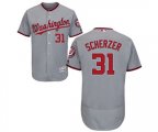 Washington Nationals #31 Max Scherzer Grey Road Flex Base Authentic Collection Baseball Jersey