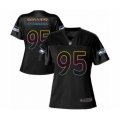 Women Seattle Seahawks #95 L.J. Collier Game Black Fashion Football Jersey