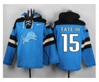 Detroit Lions #15 Golden Tate III Blue Player Pullover NFL Hoodie
