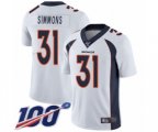Denver Broncos #31 Justin Simmons White Vapor Untouchable Limited Player 100th Season Football Jersey