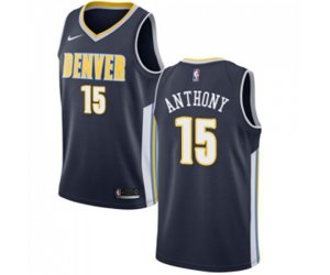 Denver Nuggets #15 Carmelo Anthony Authentic Navy Blue Road Basketball Jersey - Icon Edition