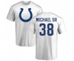 Indianapolis Colts #38 Christine Michael Sr White Name & Number Logo T-Shirt