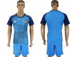 Mexico Blank Blue Goalkeeper Soccer Country Jersey