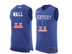 2016 US Flag Fashion Men\'s Kentucky Wildcats John Wall #11 College Basketball Jersey - Royal Blue