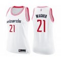 Women's Washington Wizards #21 Moritz Wagner Swingman White Pink Fashion Basketball Jers