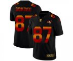 Tampa Bay Buccaneers #87 Rob Gronkowski Black Red Orange Stripe Vapor Limited NFL Jersey
