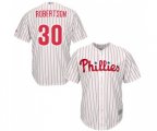 Philadelphia Phillies #30 David Robertson Replica White Red Strip Home Cool Base Baseball Jersey