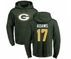 Green Bay Packers #17 Davante Adams Green Name & Number Logo Pullover Hoodie