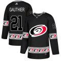 Carolina Hurricanes #21 Julien Gauthier Authentic Black Team Logo Fashion NHL Jersey
