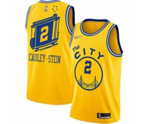 Golden State Warriors #2 Willie Cauley-Stein Authentic Gold Hardwood Classics Basketball Jersey - The City Classic Edition
