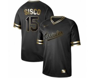 Baltimore Orioles #15 Chance Sisco Authentic Black Gold Fashion Baseball Jersey