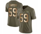 New York Giants #59 Lorenzo Carter Limited Olive Gold 2017 Salute to Service NFL Jersey
