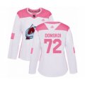 Women's Colorado Avalanche #72 Joonas Donskoi Authentic White Pink Fashion Hockey Jersey